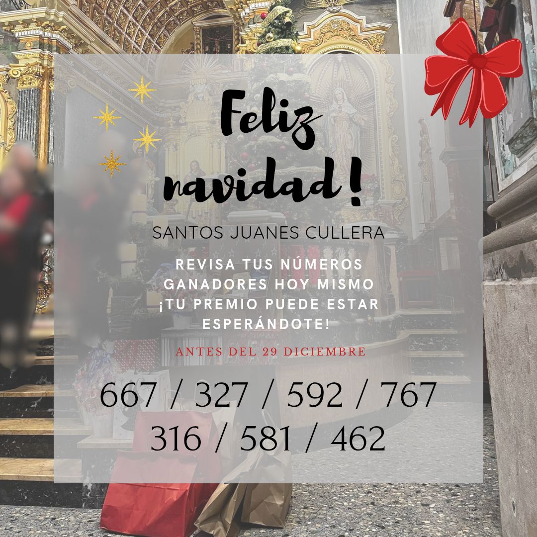 Números afortunados en la rifa del festival de villancicos 2024
